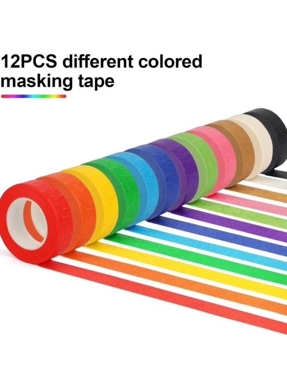 12PCS Multicolor Masking Tape Set